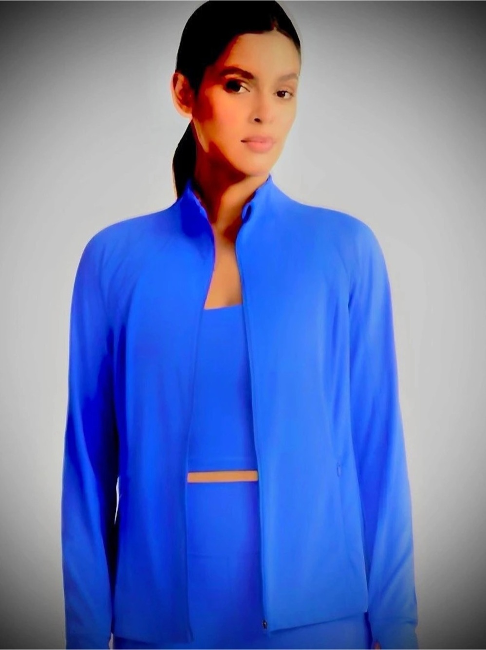 Avia SoftSculpt Zip-Up Active Jacket Nylon Jacket Blue Medium